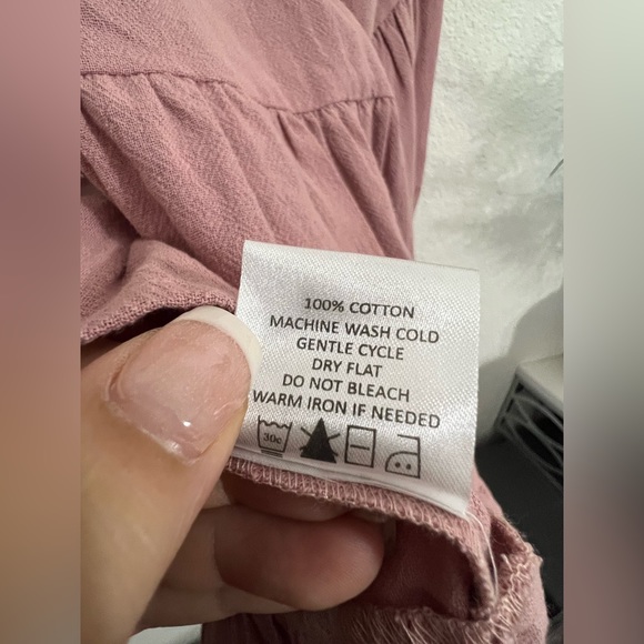 Mudpie Goldie Peplum Flounce Blush 100% Cotton Top Size Medium - Picture 3 of 6